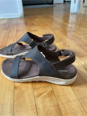 Merrell Brown Leather Women's Comfort Strap Sandals